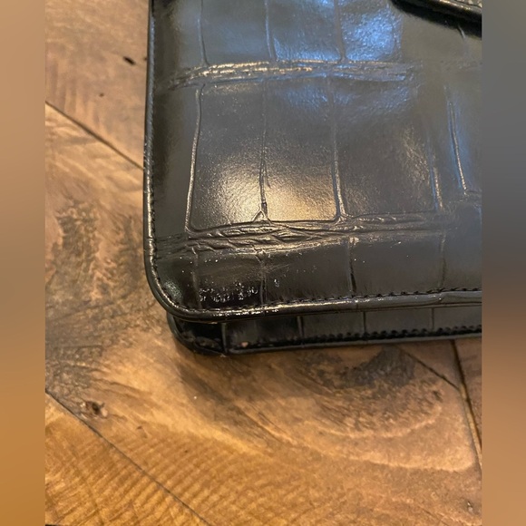 Vintage 1950s Lennox “Croc” Black Leather Handbag - Picture 5 of 11